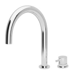Waterevolution Flow 2-håls tvättställsblandare krom med låg U 113mm pip T1121U01