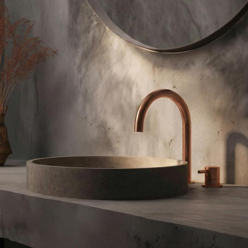 Waterevolution Flow 2-håls tvättställsblandare PVD borstad koppar T1121UCPE