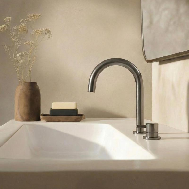 Waterevolution Flow 2-håls handfatskran PVD Gun Metal T1121UGME