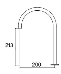 Waterevolution Flow 2-håls tvättställsblandare krom med låg U 200mm pip T1122U01