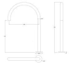 Waterevolution Flow 2-håls tvättställsblandare svart med hög U 200mm pip T1122UPR