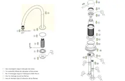 Waterevolution Flow 2-håls tvättställsblandare PVD Gun Metal med hög U 200mm pip T1122UGME