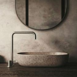 Waterevolution Flow 2-håls tvättställsblandare hög pip 222 rostfritt stål T122HIE