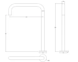 Waterevolution Flow 2-håls tvättställsblandare hög pip 222 matt svart T122HPR