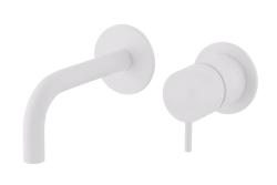 Waterevolution Flow inbyggd tvättställsblandare vit utloppspip 10cm T116BBR-10