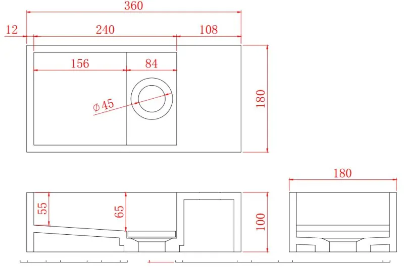 Solid-S Fontän i solid surface, matt svart, B36xD18xH10 cm, med lock, högermodell utan kranhål, 1208954164