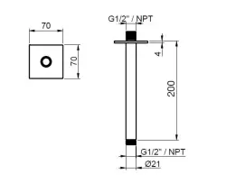 SB Square 316 takduscharm rund 20cm borstad massiv 316 rostfritt stål