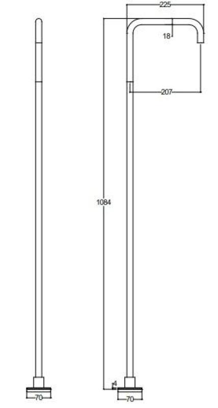 Waterevolution Flow Fristående tvättställsblandare Utlopp Helt borstad mässing T1.676.LE