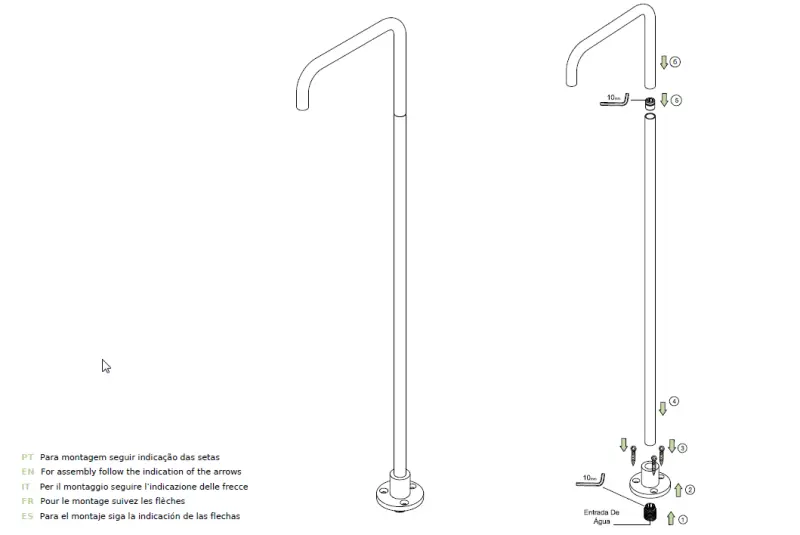 Waterevolution Flow Fristående tvättställsblandare Utlopp PVD Gun metal T1.676.GM.E