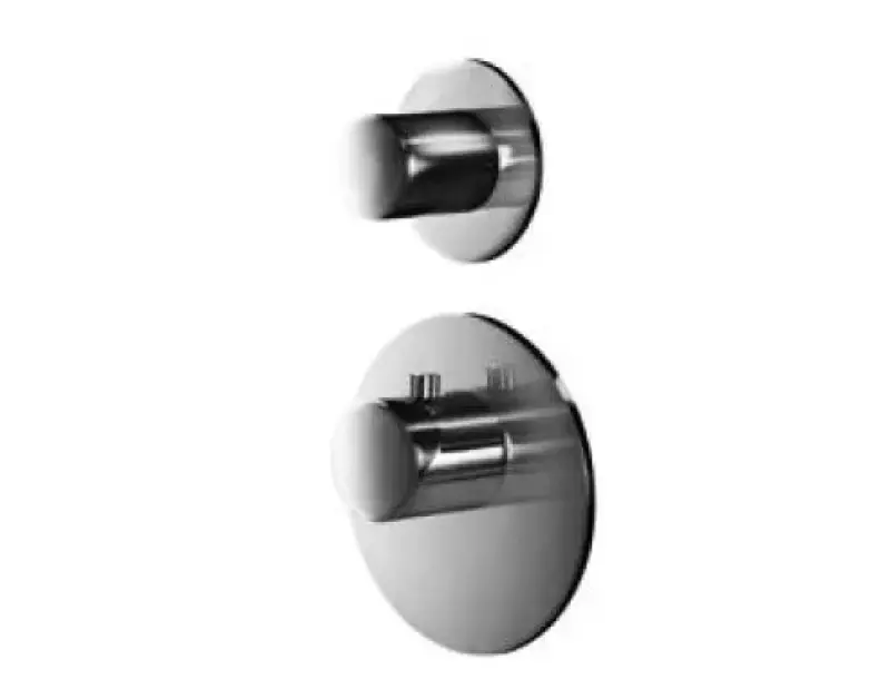 SB Round Duschset matt svart inbyggd komplett