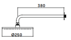 Waterevolution Flow takdusch 250mm med vägganslutning PVD Koppar T164125CPE