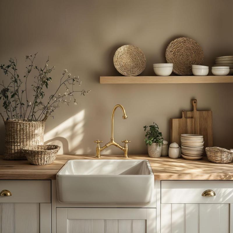 PB klassisk Nostalgisk klassisk kökskran Brons med variabelt centrumavstånd 2 hål 18-25cm 1208954352