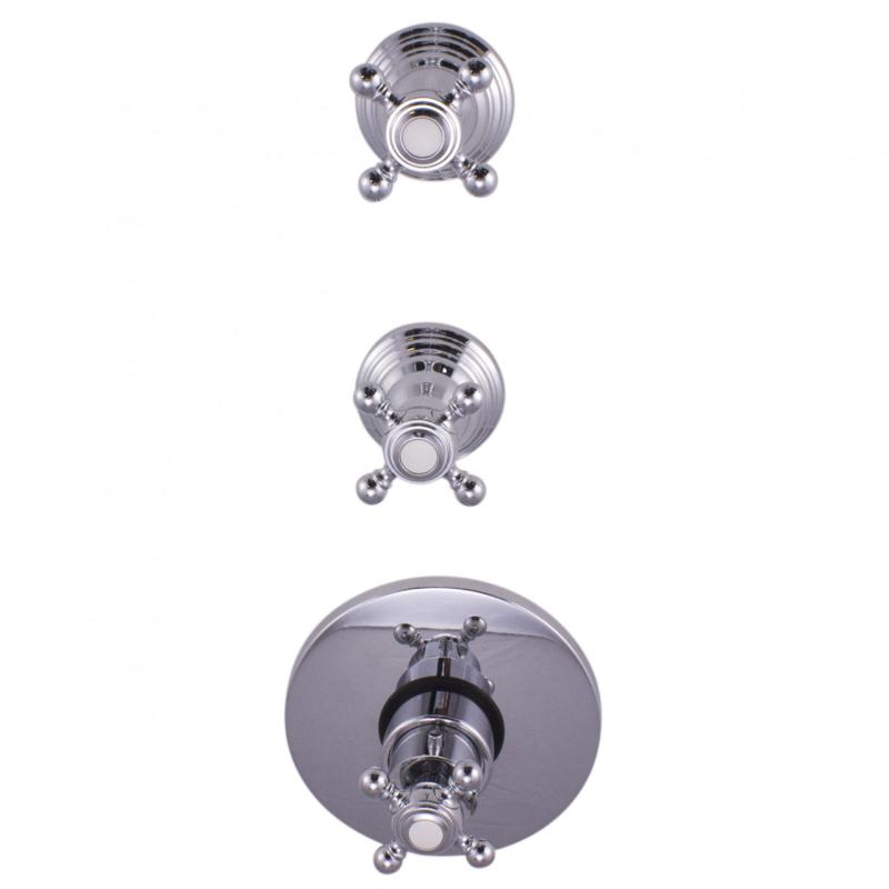 PB Classic nostalgisk inbyggd duschtermostat med 2 avstängningskranar, krom