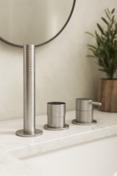 Waterevolution Flow 3-håls badblandare för badkarskantmontering rostfritt stål T138SBIE