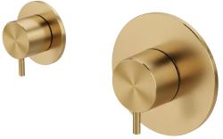 Waterevolution Flow inbyggd duschtermostat med 1 avstängningskran i borstat mässing
