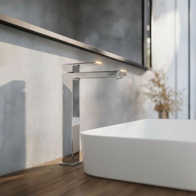 PB Kiki 1-håls hög tvättställsblandare för tvättfat krom