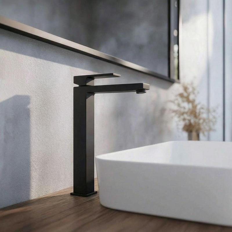 PB Kiki 1-håls hög blandare för tvättställ, matt svart