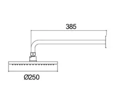 Waterevolution Flow takdusch 250 mm med vägganslutning Ljusguld