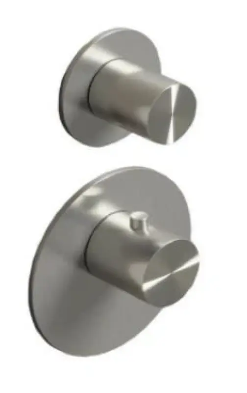 SB 316 AESTHETICS Rund Inbyggnadstermostat med 1 utgång / stoppventil PVD borstad koppar 1208954894