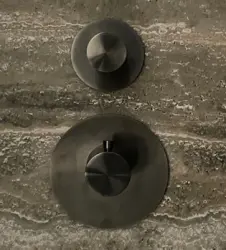SB 316 AESTHETICS Rund Inbyggnadstermostatkran med 1 utgång / stoppkran PVD gun metal borstad 1208954896