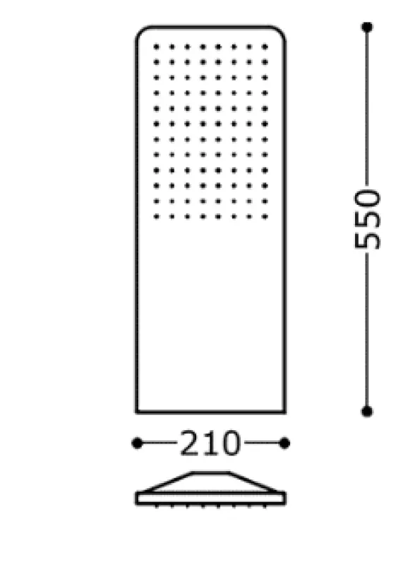 Huvuddusch Tres Vägg 21x55 cm Runda Hörn Matt Vit 29990307BM