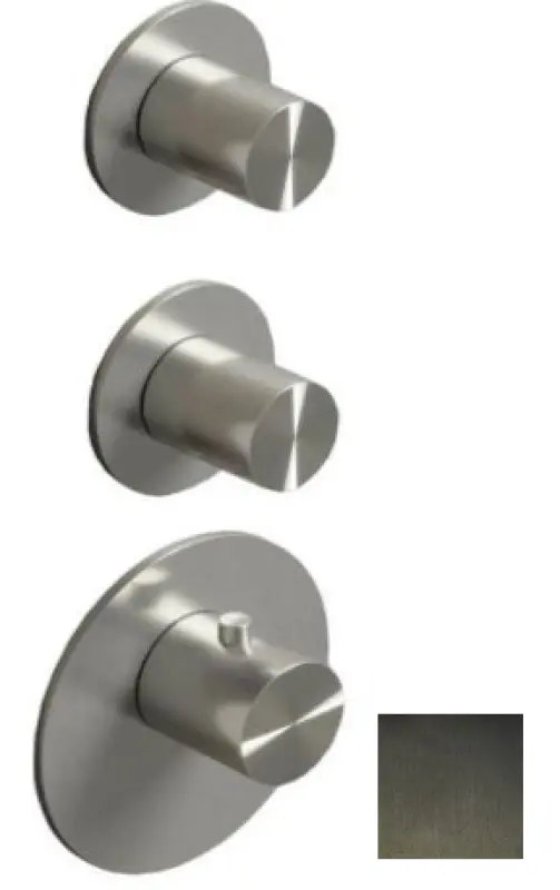 SB 316 AESTHETICS Rund Inbyggnadstermostatblandare med 4 utgångar/ 2x stop-omkastningsventil PVD gun metal borstad 1208954959