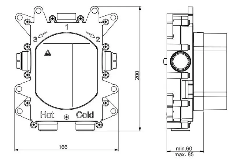 SB Push Round Inbyggnadstermostat med tryckknappsväxel och volymkontroll PVD gun metal borstad 1208955073