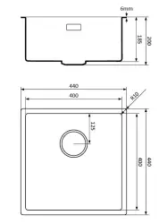 Lorreine 40WQ-FU Vit Kvarts diskho 40x40cm undermontering planmontering vit med vit korgpropp 1208955079