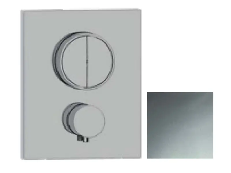 SB Push Square Inbyggnadstermostatkran med tryckknappsomkastare och volymkontroll krom 1208955122