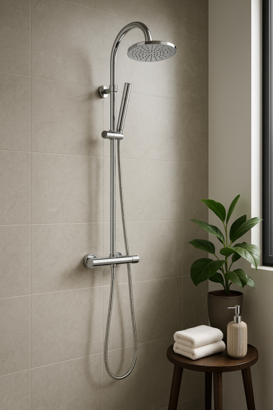 Aquadesign Orly duschset termostat med regndusch krom