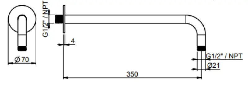 SB Rund 316 väggduscharm rund 35 cm PVD koppar 1208955315