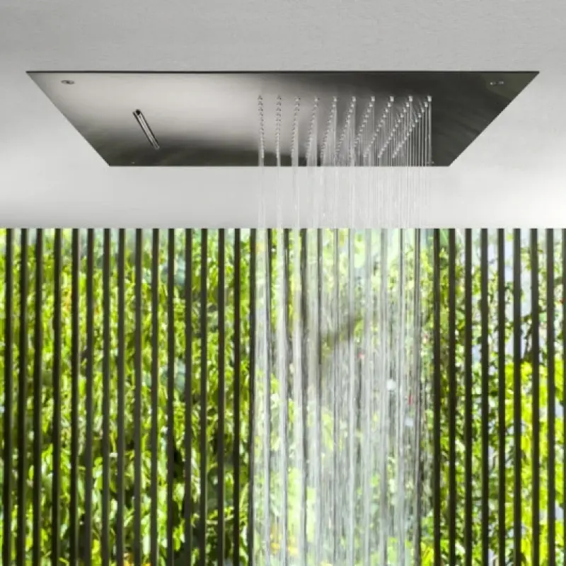 SB Square 316 Regndusch inbyggd med vattenfall 50x50cm takduschhuvud PVD gunmetal 1208955320