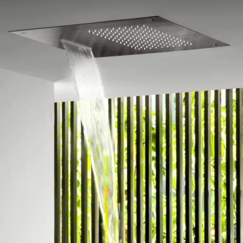 SB Square 316 Regndusch inbyggd med vattenfall 50x50cm takduschhuvud PVD gunmetal 1208955320