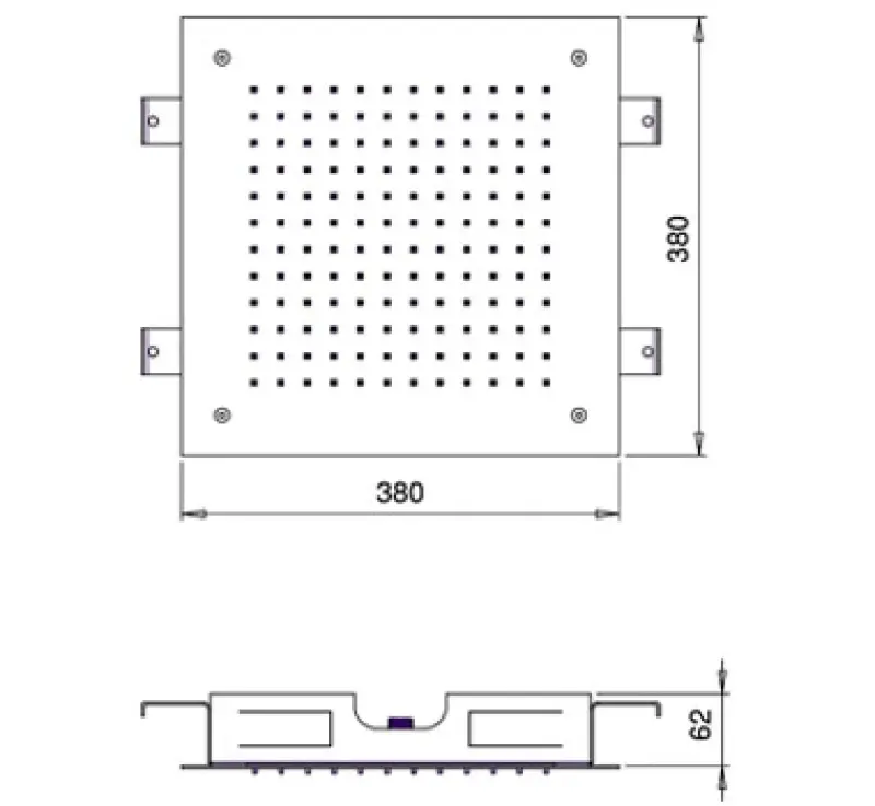 SB Square 316 Inbyggd Regndusch 38x38cm PVD Koppar 1208955327