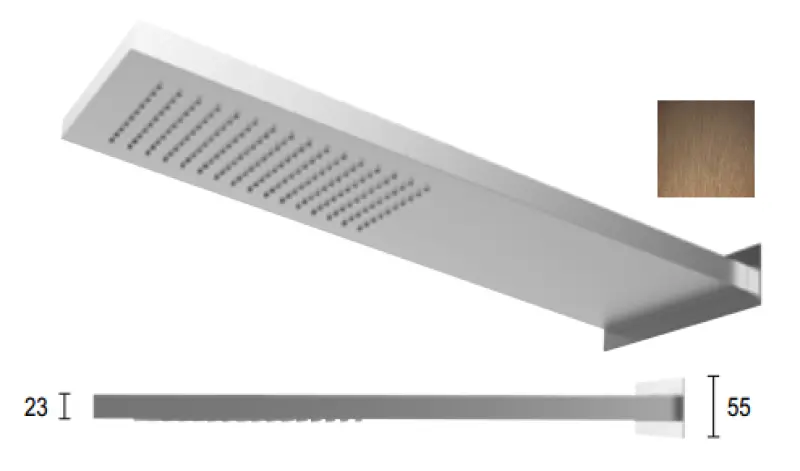 SB Square 316 Regndusch med vägganslutning huvuddusch PVD koppar 1208955333