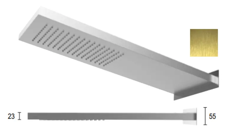 SB Square 316 Regndusch med vägganslutning huvuddusch PVD guld 1208955334