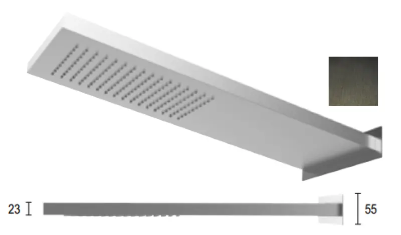 SB Square 316 Regndusch med vägganslutning huvuddusch PVD gun metal 1208955335