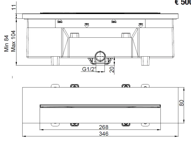 SB 316 Vattenfallsblandare inbyggd PVD koppar 1208955340