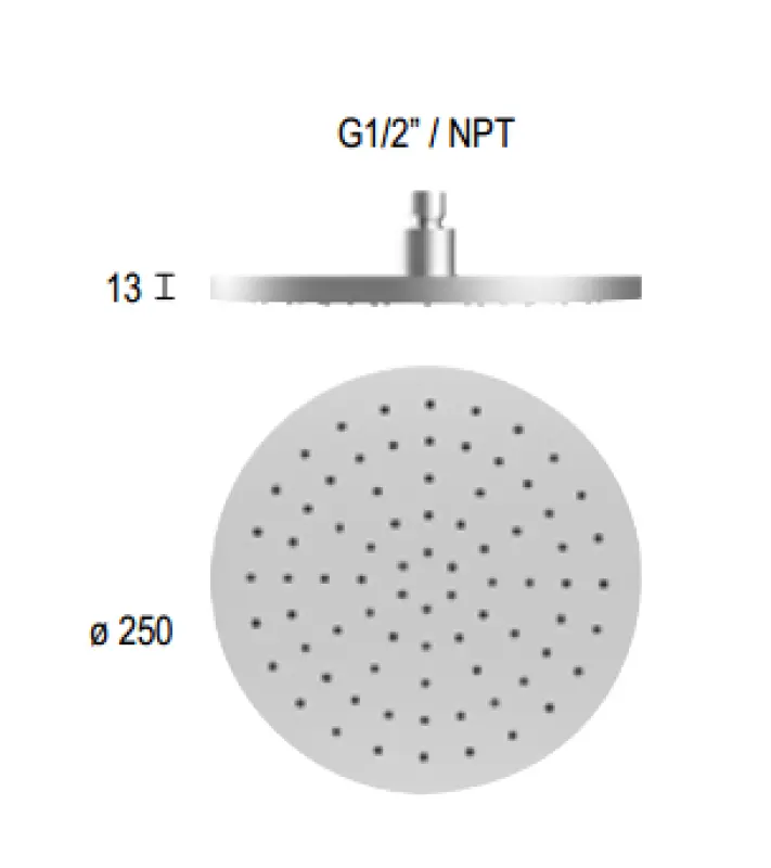 SB Round 316 Regndusch takdusch 25 cm PVD guld 1208955348