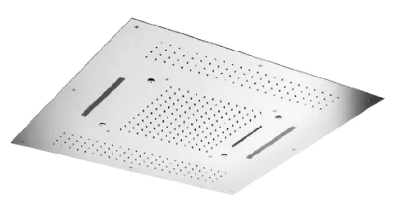 SB Square inbyggd regndusch med 4 stråltyper och kromoterapibelysning helt i rostfritt stål 1208955384