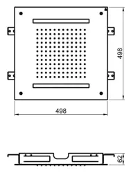 SB Easy Chromoterapi Inbyggd Regndusch Helt i Rostfritt Stål 1208955421