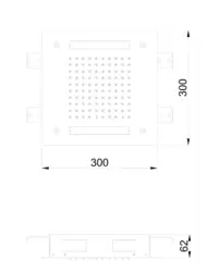 SB Easy Inbyggd Regndusch 30x30cm PVD Koppar med belysning 1208955441