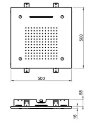 SB Chromoterapi inbyggd regndusch med 3 stråltyper 50x50 cm PVD Koppar 1208955447