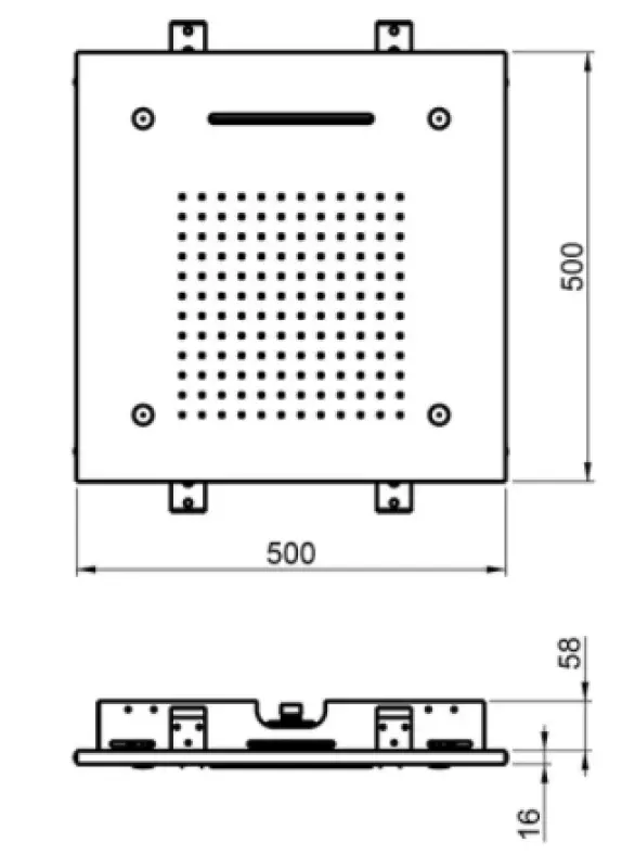 SB Chromoterapi inbyggd regndusch med 3 stråltyper 50x50 cm PVD Gun Metal 1208955449
