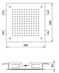 SB Chromoterapi inbyggd regndusch med dubbel vattenfall Matt Vit 1208955458