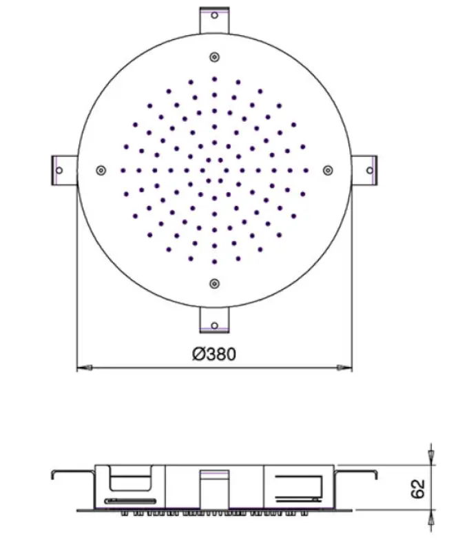 SB Round Kromoterapi Regndusch Inbyggd Matt Vit 1208955470