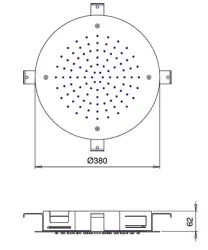 SB Round Kromoterapi Regndusch Inbyggnad PVD Koppar 1208955471