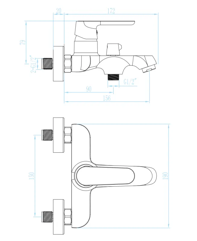 Aquadesign Tours badrumsblandare, mattsvart