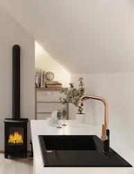 Aquadesign Cesena granitisk bänkskiva med avrinningsbricka, vändbar, färg svart