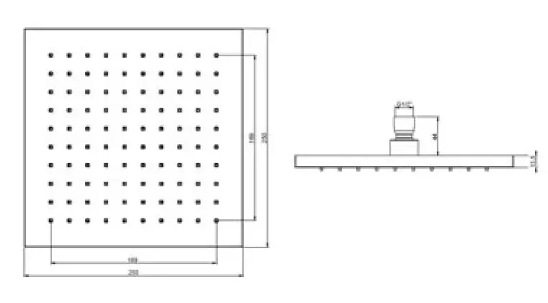 SB Rubinetterie Regndusch Eco Air vattensparande fyrkantig regndusch matt vit 25x25cm 1208955529